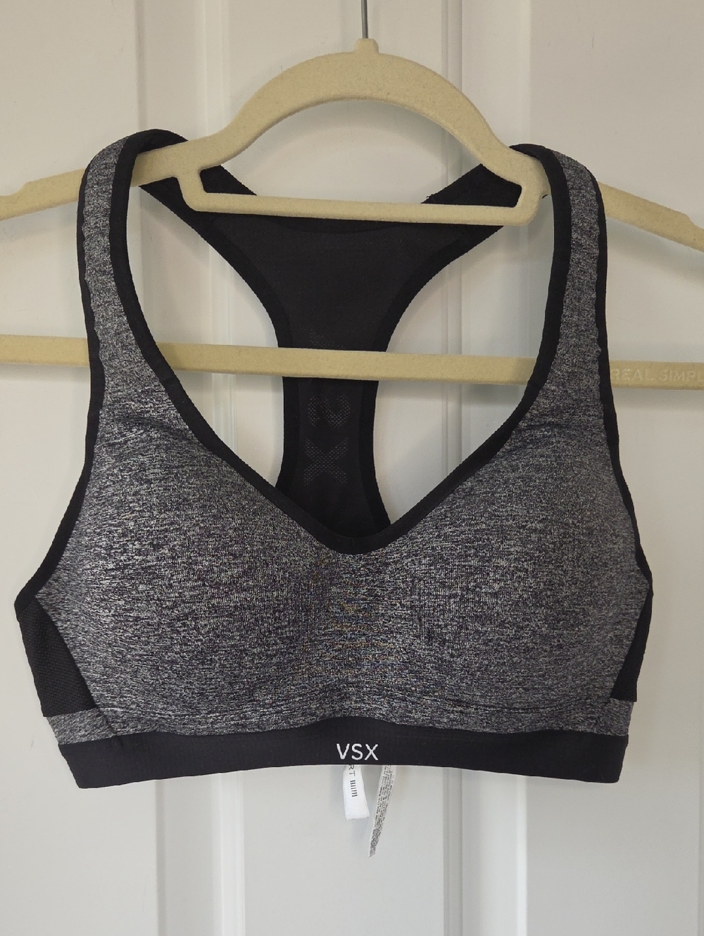 Victoria's Secret Heather Gray and Black Racerback Sports Bra